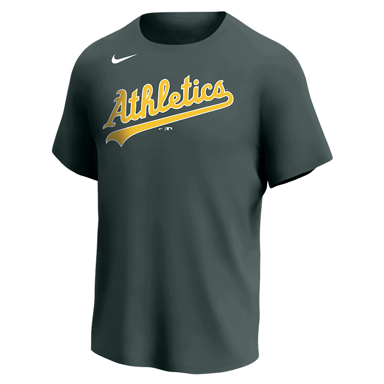 Athletics MLB Adult League Team Jerseys - Official Nike MLB Wordmark Poly Tees - N223